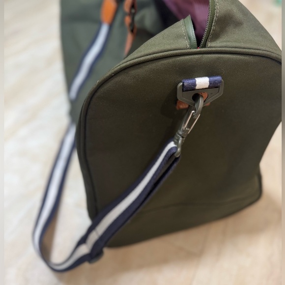 HERSCHEL SUPPLY CO Military Green, Blue and White Striped Duffel Bag - Picture 6 of 11